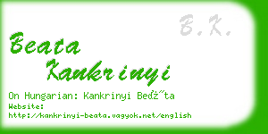 beata kankrinyi business card